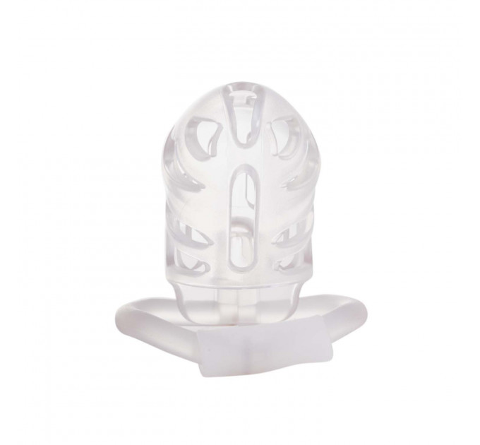 Клітка для пеніса LOCKINK SEVANDA Plastic Penis Chastity Cage, прозора, 3 кільця різних розмірів