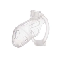 Клітка для пеніса LOCKINK SEVANDA Plastic Penis Chastity Cage, прозора, 3 кільця різних розмірів — Переглянути зображення 1