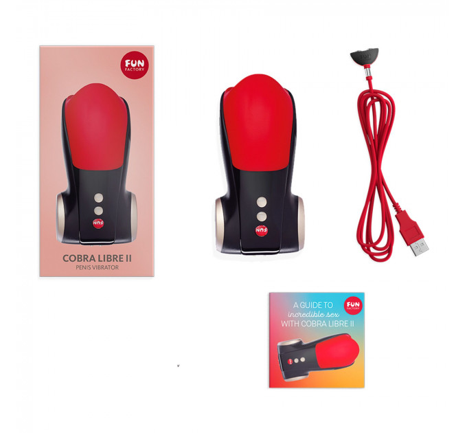 Мастурбатор для головки пеніса Fun Factory COBRA LIBRE II black/red, 2 мотори, гра без рук