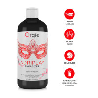 Гель для NURU-массажа Orgie – Noriplay Energizer (500 мл), экстракт гинкго билоба, защитная простыня