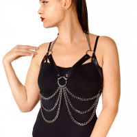 Жіноча портупея Art of Sex - Louise чорна XS-2XL, екошкіра