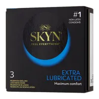 Безлатексні преміум-презервативи SKYN Extra Lubricated 3 шт, ультратонкі, на 40 % більше змазки — Переглянути зображення 1