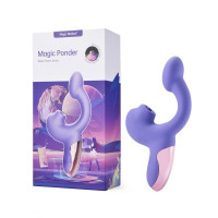 Смарт-вибратор Magic Motion Ponder Purple, двойная стимуляция, виброяйцо+язычок для клитора