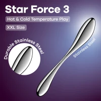 Металевий дилдо Satisfyer Star Force 3, двосторонній, можна нагрівати та охолоджувати, дуже важкий — Просмотреть изображение 6