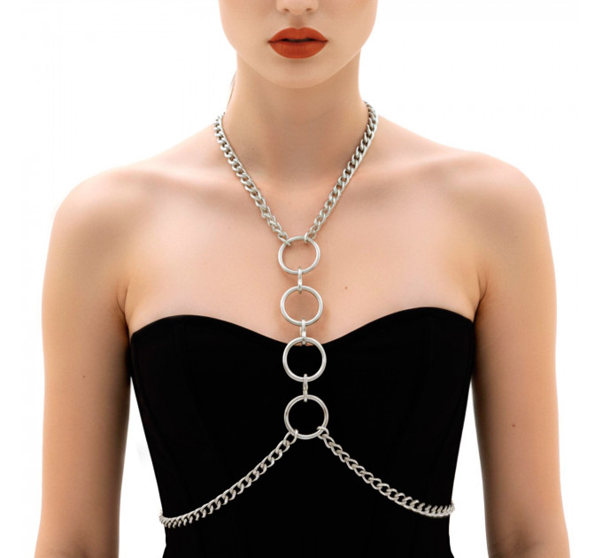 Металева портупея Art of Sex - Mango, колір срібло, XS-2XL