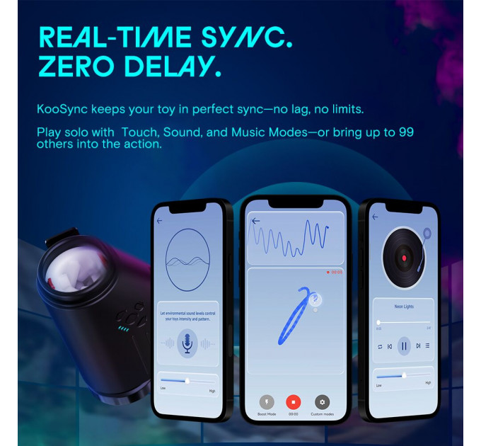 Смарт-мастурбатор Kaotik Labs The Shotty, режим edging, вібрація, обертання та імітація фрикцій