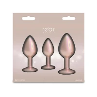 Набір анальних пробок NS Novelties Rear Assets - Trainer Kit - Iridescent Champagne - Clear Gem — Просмотреть изображение 4