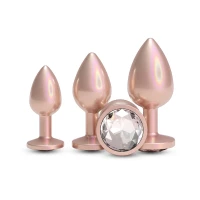 Набір анальних пробок NS Novelties Rear Assets - Trainer Kit - Iridescent Champagne - Clear Gem — Просмотреть изображение 1