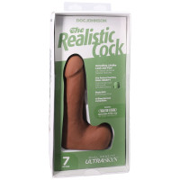 Фалоімітатор Doc Johnson The Realistic Cock ULTRASKYN - 7 Inch with Balls Caramel — Переглянути зображення 8