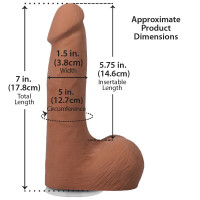 Фалоімітатор Doc Johnson The Realistic Cock ULTRASKYN - 7 Inch with Balls Caramel — Переглянути зображення 5