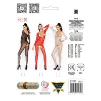Бодістокінг Passion BS040 black, комбінезон з відкритими грудьми — Переглянути зображення 6