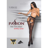 Эротические колготки Passion TIOPEN 002 1/2 (20 den), nero, имитация чулок и пояса