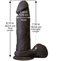 Фалоімітатор Doc Johnson The Realistic Cock 8 inch Black - ULTRASKYN, Vack-U-Lock, діаметр 5,1 см — Просмотреть изображение 2