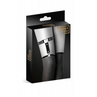 Гартер на ногу Bijoux Pour Toi - WITH HEART Black, сексуальна підв'язка з сердечком, екошкіра