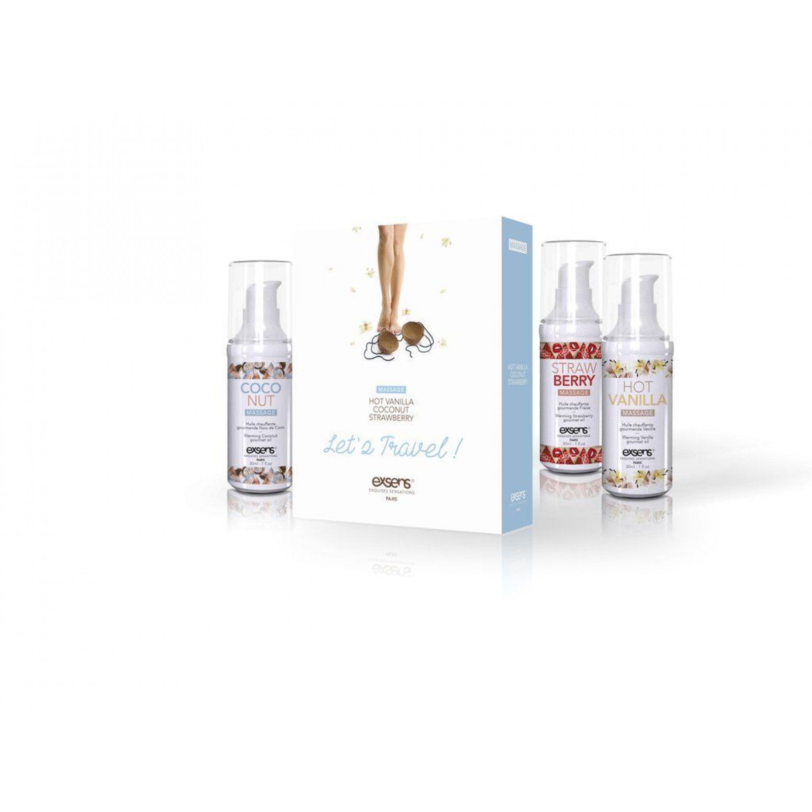 Распродажа!!! Набор разогревающих массажных масел EXSENS Lets Travel (3х30 мл) (срок 07.2026)