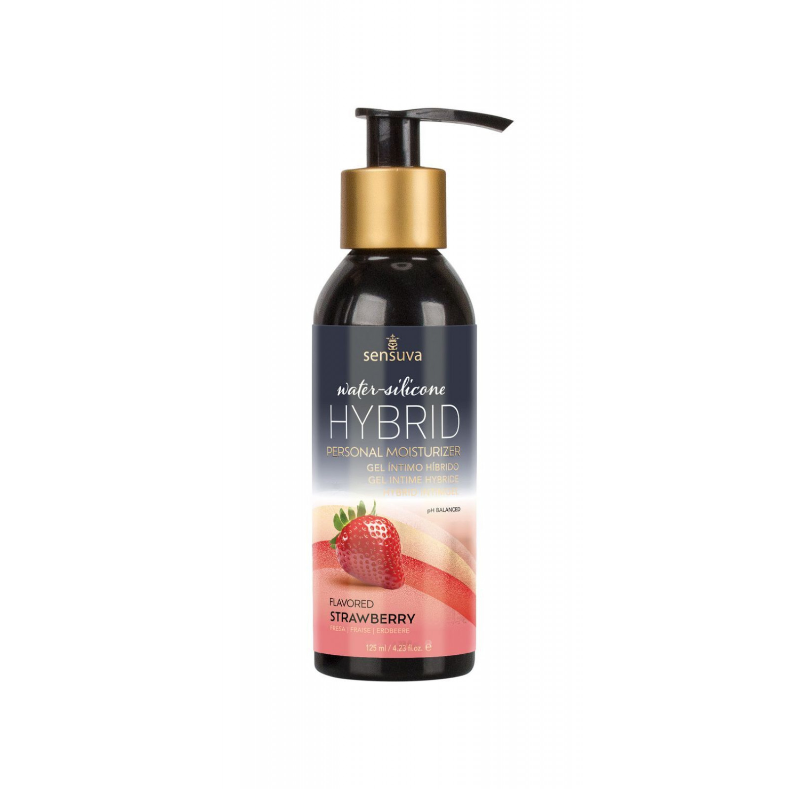 Змазка водно-силіконова Sensuva Hybrid Strawberry (125 мл) без цукру, можна для оральних пестощів