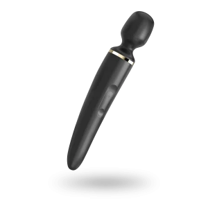 Вібромасажер Satisfyer Wand-er Woman (Black/Gold), водонепроникний, потужний, розмір XXL