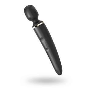 Вібромасажер Satisfyer Wand-er Woman (Black/Gold), водонепроникний, потужний, розмір XXL