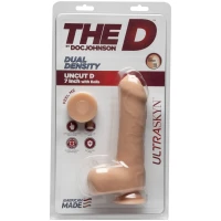 Фалоімітатор Doc Johnson The D - Uncut D - 7 Inch With Balls ULTRASKYN, діаметр 4,5 см, необрізаний — Переглянути зображення 2