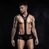 Еротичний чоловічий боді &quot;Потужний Саймон&quot; One Size Black — Переглянути зображення 1