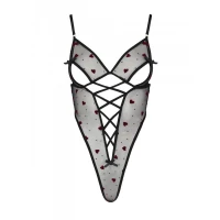 Еротичний боді з малюнком Passion LOVELIA BODY S/M, black — Переглянути зображення 5