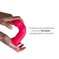 Двошаровий ділдо з вібрацією Adrien Lastic Hitsens 2 Pink, відмінно для страпона, макс діаметр 4 см, — Переглянути зображення 3