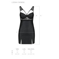 Бэби-долл из эко-кожи и кружева Passion LOONA CHEMISE L/XL, black — Просмотреть изображение 7