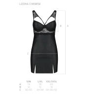 Бебі-дол з еко-шкіри та мережива Passion LOONA CHEMISE L/XL, black — Переглянути зображення 7