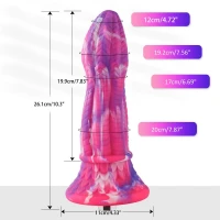 Фалоімітатор для секс-машин Hismith 10.3″ Silicone Monster Dildo Series, KlicLok та присоска — Переглянути зображення 3