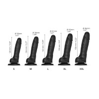 Реалистичный фаллоимитатор Strap-On-Me Sliding Skin Realistic Dildo Black XXL, эффект подвижной кожи