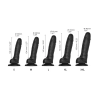Реалістичний фалоімітатор Strap-On-Me Sliding Skin Realistic Dildo Black XXL, ефект рухливої шкіри — Переглянути зображення 4