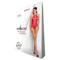 Бодістокінг з декольте Passion BS088 red, імітація корсетної шнурівки — Переглянути зображення 10