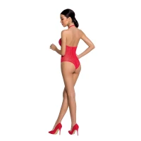 Бодістокінг з декольте Passion BS088 red, імітація корсетної шнурівки — Переглянути зображення 6
