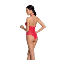 Бодістокінг з декольте Passion BS088 red, імітація корсетної шнурівки — Переглянути зображення 2