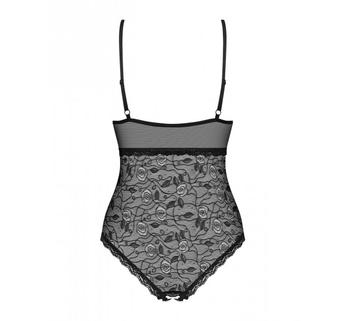 Кружевное боди с доступом 818-TED-1 teddy S/M, черное