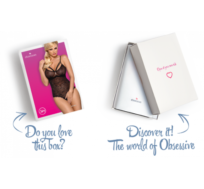 Кружевное боди с доступом 818-TED-1 teddy S/M, черное