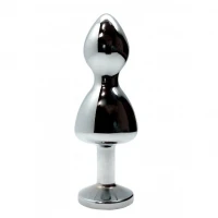 Металева анальна пробка Wooomy Lollypop Double Ball Metal Plug L, діаметр 3,5 см, довжина 10,5 см — Переглянути зображення 2