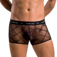 Чоловічі прозорі боксери Passion 032 SHORT JAMES XXL/XXXL Black, сітка — Переглянути зображення 1