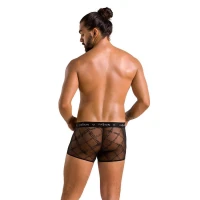 Чоловічі прозорі боксери Passion 032 SHORT JAMES XXL/XXXL Black, сітка — Переглянути зображення 4