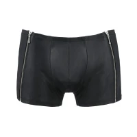 Чоловічі шкіряні боксери з блискавками Passion 049 SHORT MATT S/M Black — Переглянути зображення 5