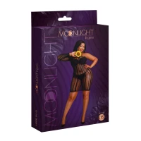 Сукня-бодістокінг Moonlight Plus Model 05 XL-XXXL Black, закрите одне плече та рукав — Переглянути зображення 5
