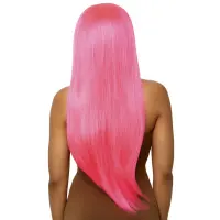 Перука Leg Avenue 33″ Long straight center part wig neon pink — Переглянути зображення 2