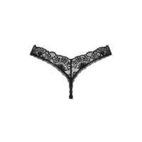 Мереживні стрінги Obsessive Donna Dream thong XL/2XL Black, низька посадка — Просмотреть изображение 4
