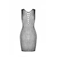 Мінісукня з вертикальним візерунком Passion BS097 One Size, white, плетіння з боків — Переглянути зображення 4