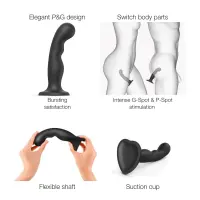Насадка для страпона Strap-On-Me Dildo Plug P&amp;G Black S — Переглянути зображення 3