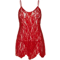 Сорочка бебі-дол Leg Avenue Rose Lace Flair Chemise Red, One Size — Просмотреть изображение 3
