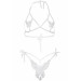 Еротичний комплект з відкритою чашкою Leg Avenue Open cup bra and pearl panty One Size White