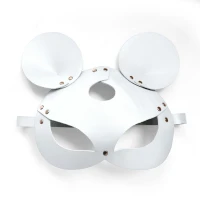 Шкіряна маска мишки Art of Sex - Mouse Mask, колір Білий — Переглянути зображення 4
