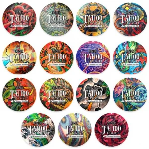 Презерватив ONE Tattoo Touch Blue, 1 шт, блакитний, з рельєфом у вигляді татуювання
