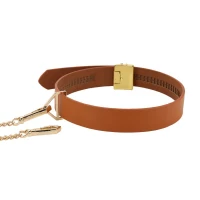 БДСМ-набір LOCKINK Bondage &amp; Restraint Set, коричневий, натуральна шкіра, фіксатори, маска, кляп — Переглянути зображення 4